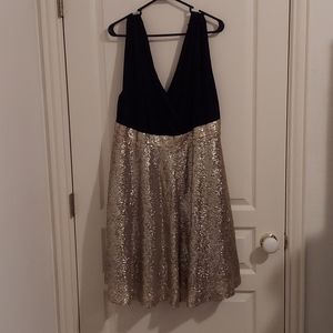 Black and Gold (champagne) Sequin Dress